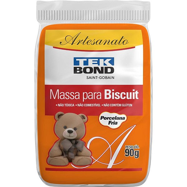 Massa de porcelana fria biscuit 90g laranja - tekbond (cx.c/06)