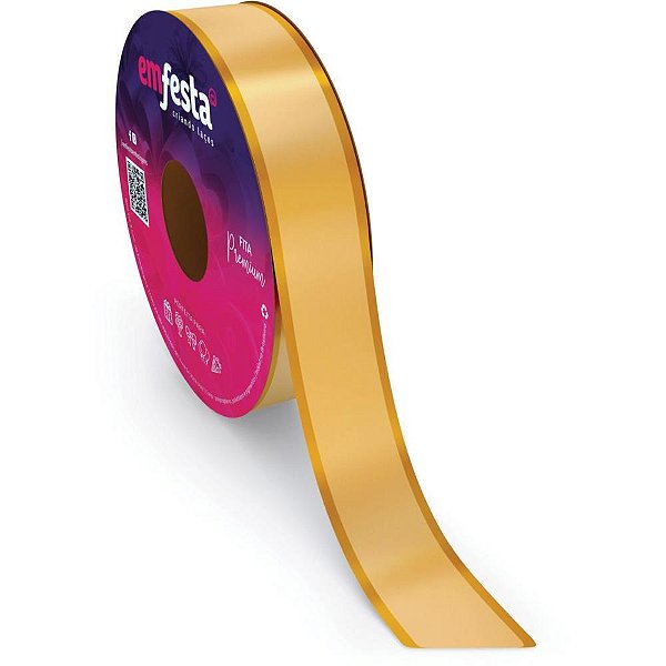Fita poli lisa 30mmx100m classic dourado - emfesta (rolo)
