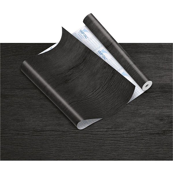 Plastico adesivo 45cmx10m madeira preto - v.m.p. (rolo)