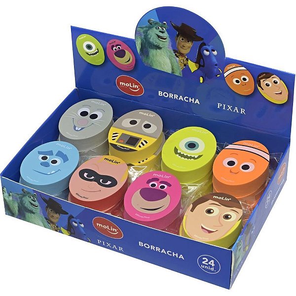 Borracha decorada pixar 8 modelos - molin (cx.c/24)