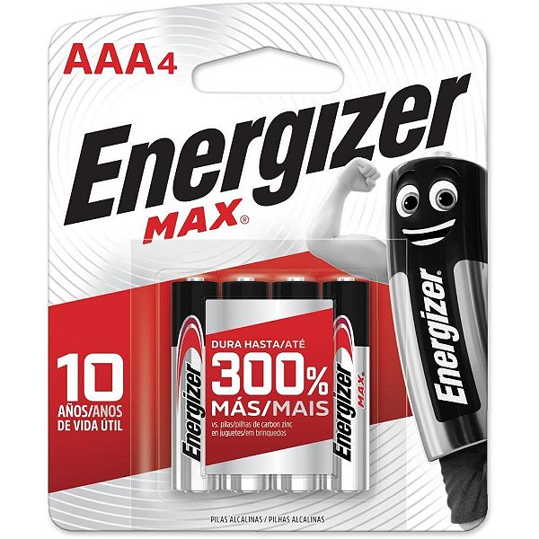 Pilha alcalina palito aaa energizer max - rayovac (bl.c/04)