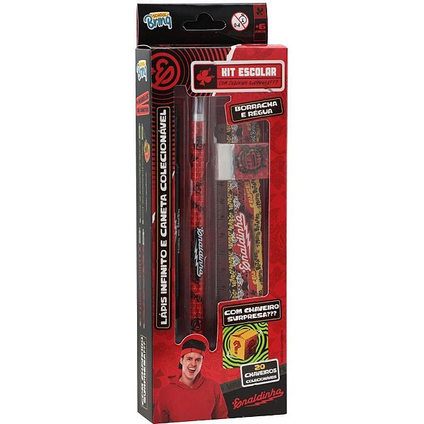 Kit escolar enaldinho basico c/4itens+chav - polibrinq (kit)