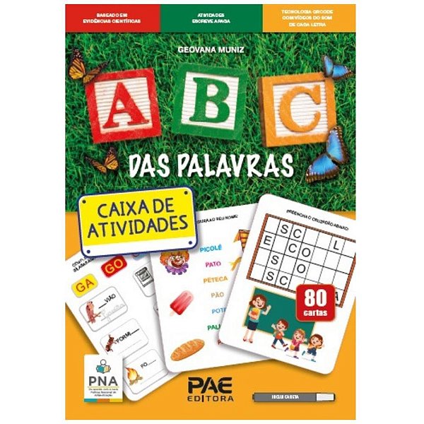 Livro pedagogico abc das palavras 16x23 80 ativ - pae editora (unidade)