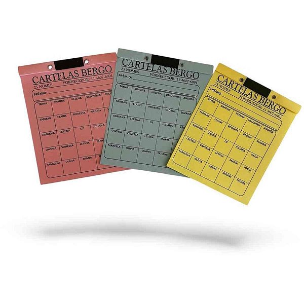 Cartela de rifa c/25 nomes pct.c/50 cartelas - grafica guerra (pacote)