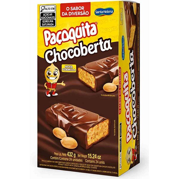Doce pacoquita cob/ chocolate 432g. - santa helena (dp.c/24)