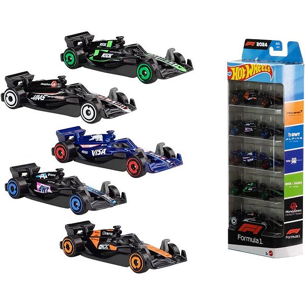 Hot wheels die-cast formula 1 pack-5 carrinhos - mattel (unidade)