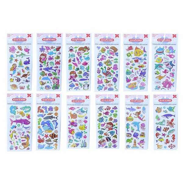 Adesivos decorados 10x24cm. ocen kids cart.sortid - make+ (pct.c/24)