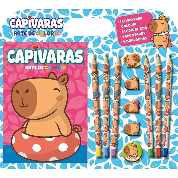 Livro infantil colorir capivaras kit arte p/colorir - online editora (unidade)