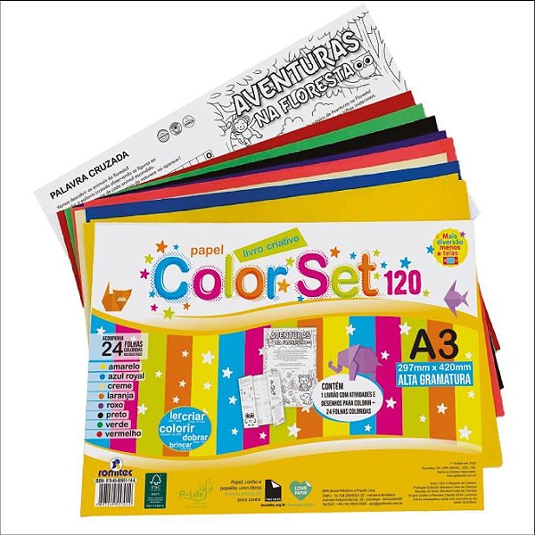 Bloco para educacao artistica color set c/livro a3 120g 24fl - romitec (unidade)