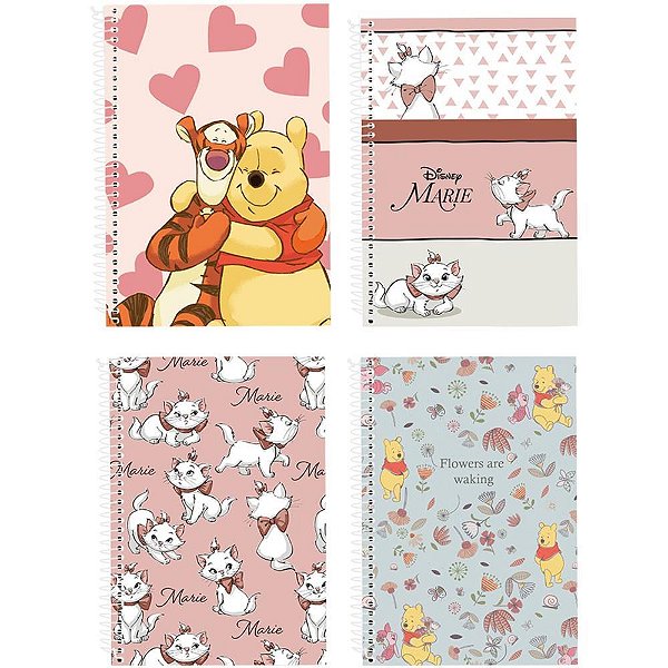 Caderno 10x1 capa dura pooh e marie 160fls classicos - culturama (pct.c/03)