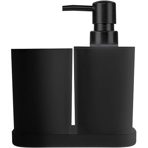 Utensilios para banheiro kit 3pcs para pia preto - ordene (kit)