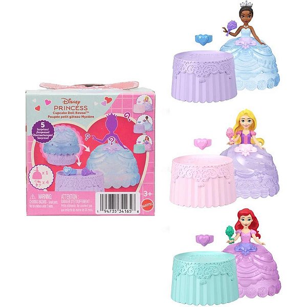 Boneca disney princesa mini cupcake surpresa - mattel (unidade)