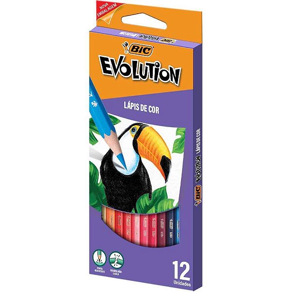Lapis de cor sextavado evolution 12 cores - bic (pct.c/06)