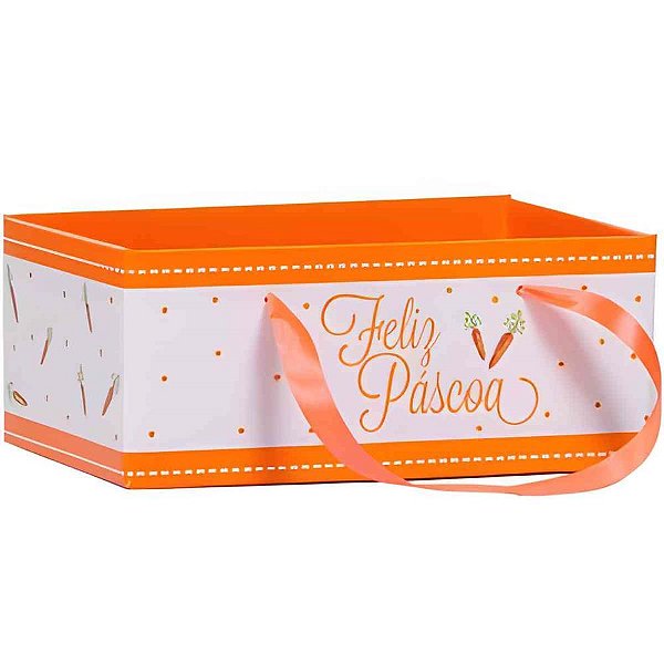 Cachepot paper decorado feliz pascoa c/alca 24x15x10cm - xingo embalagens (pct.c/05)
