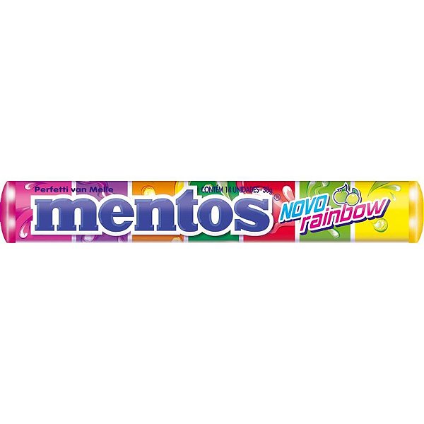 Bala mentos stick rainbow 37,5g - perfetti van melle (dp.c/16)