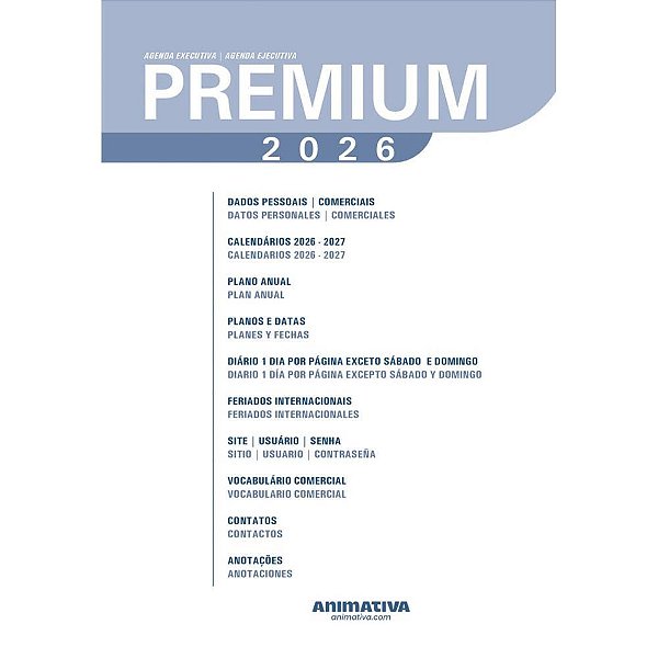 Agenda 2027 premium 168f.142x207mm - animativa (pct.c/04)