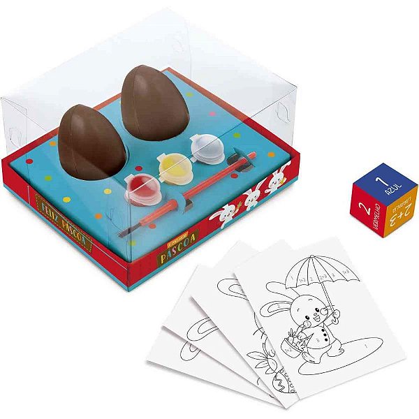 Caixa p/ovo de pascoa cx arte e chocolate chocomundo - packpel (kit)