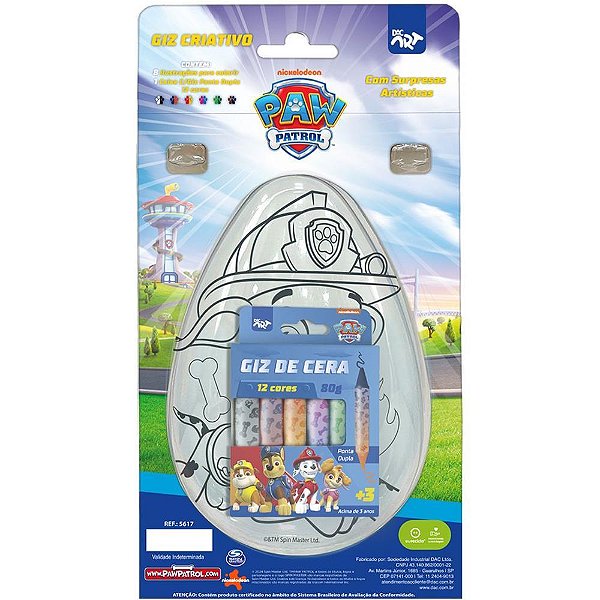 Giz de cera fino patrulha canina giz criativo - dac (unidade)
