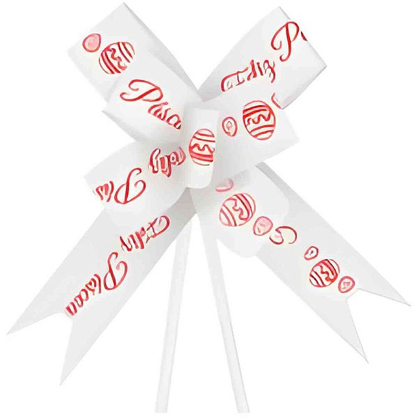 Laco pronto decorado 30mmx51cm feliz pascoa bco/vm - xingo embalagens (pct.c/10)