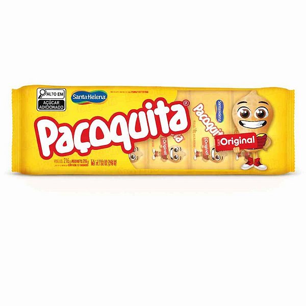 Doce pacoquita emb. flow pack 216g - santa helena (dp.c/12)