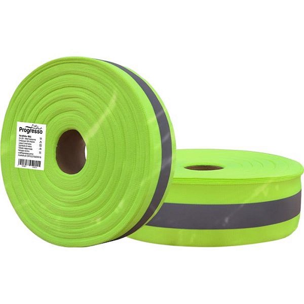 Fita refletiva 50mmx100m. verde fluorescente - fitas progresso (rolo)