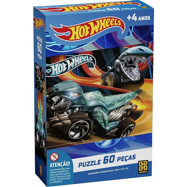 Quebra-cabeca cartonado hot wheels 60 pecas - grow (unidade)