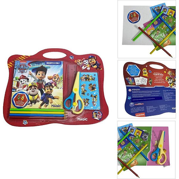 Livro de colorir recorte e cole patrulha canina - magic kids (unidade)