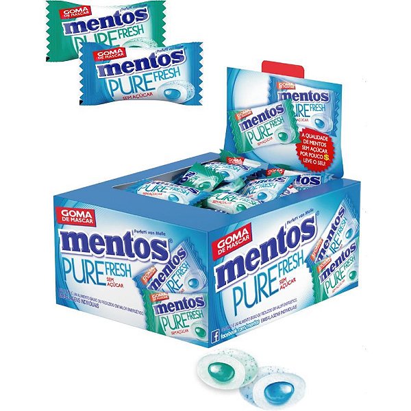 Goma de mascar mentos pure fresh mint 2g - perfetti van melle (dp.c/60)