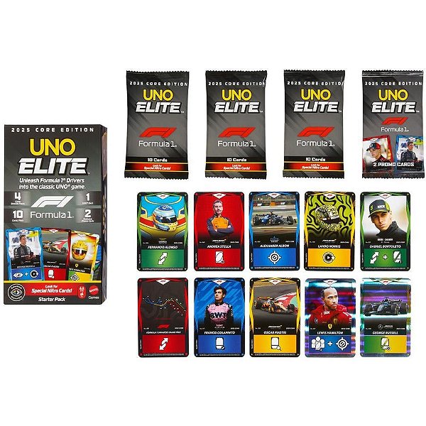 Jogo de cartas uno elite f1 kit inicial - mattel (unidade)