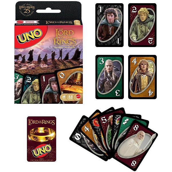 Jogo de cartas uno senhor dos aneis - mattel (unidade)