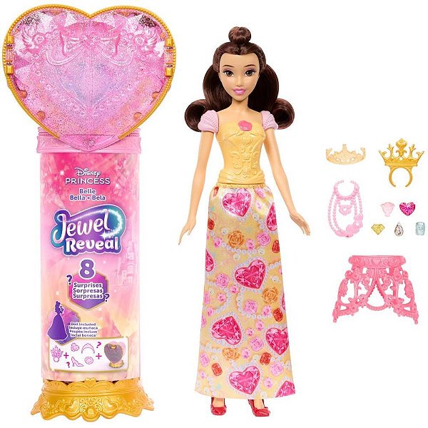 Boneca disney princesa reveal bela - mattel (unidade)