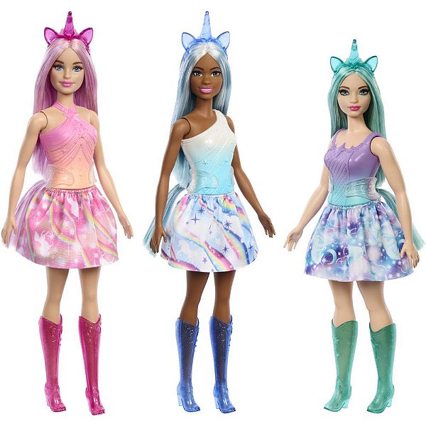 Barbie fantasy boneca unicornio saia d/sonh(s - mattel (unidade)