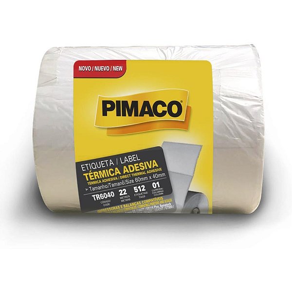 Etiqueta adesiva termica 60mmx40mm c/512 etiq. - pimaco (rolo)