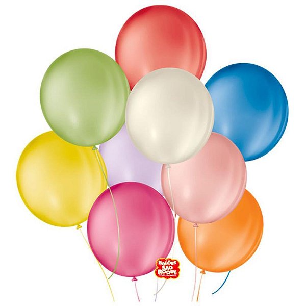 Balao 9 liso redondo sortido - sao roque (pct.c/50)