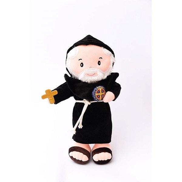 Boneca de pelucia religioso sao bento 32cm - zip (unidade)
