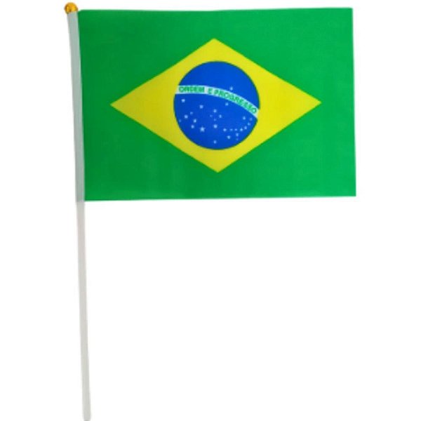 Copa do mundo bandeira brasil hast.mao 30x45 - nyr festas (pct.c/12)