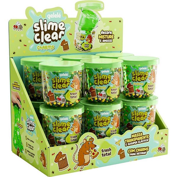 Slime clear charm trash total - doce brinquedo (dp.c/12)