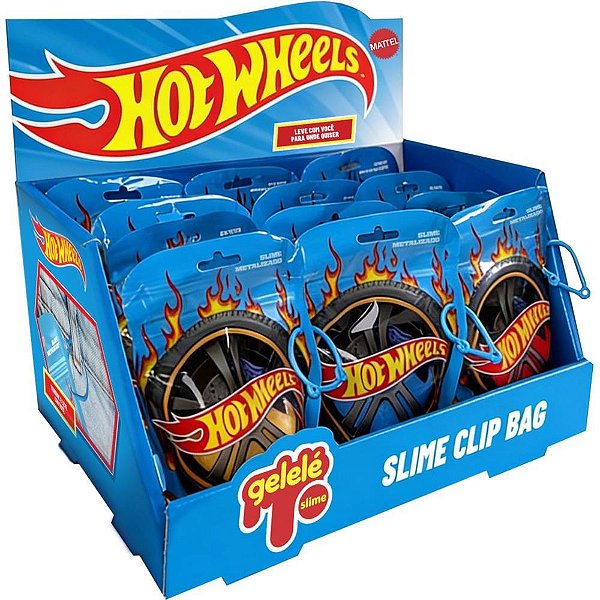 Slime hot wheels gelele clip bag180g - doce brinquedo (dp.c/15)