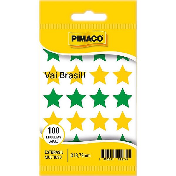 Copa do mundo adesivo tp-18 estrela brasil - pimaco (ct.c/100)