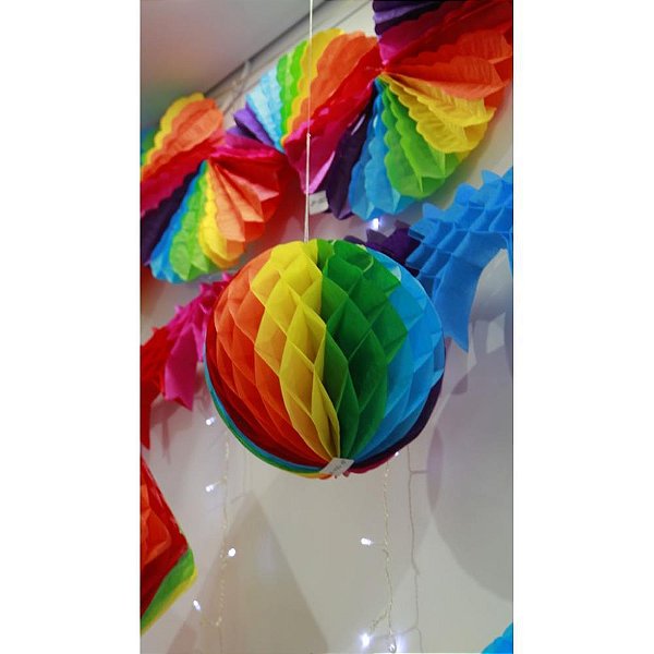 Festa junina decoracao colmeia redondo 25cm - art lille (unidade)