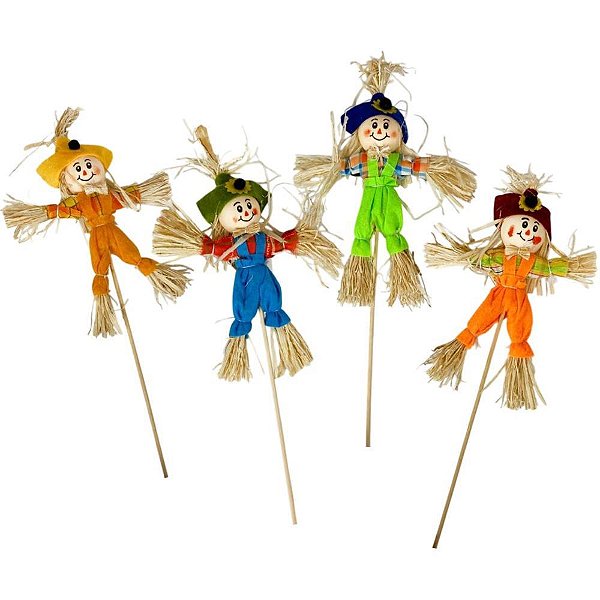 Festa junina espantalho espeto peq (sortido) - art lille (pct.c/12)