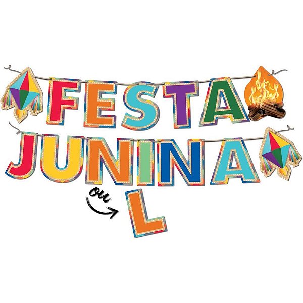 Festa junina faixa decorativa junina/julina - festcolor (unidade)