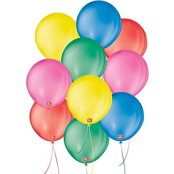 Balao 7 liso redondo sortido - sao roque (pct.c/50)