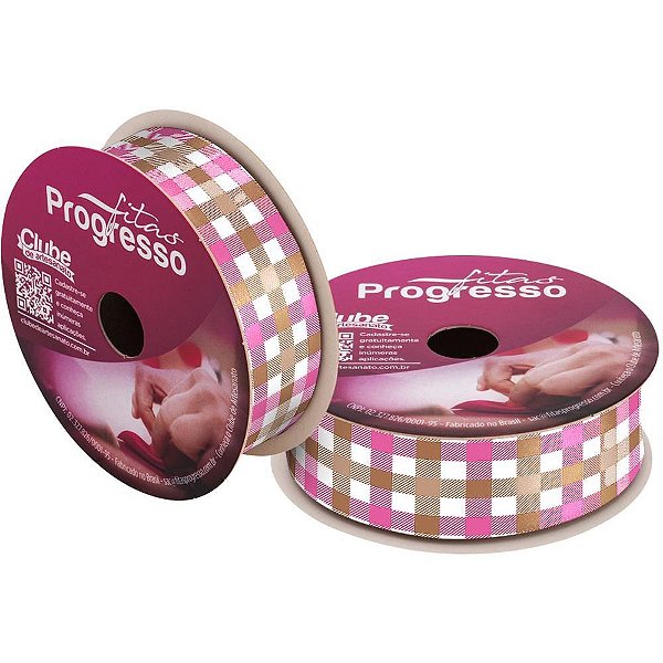 Festa junina fita cetim 22mmx10m. marrom/rs - fitas progresso (unidade)