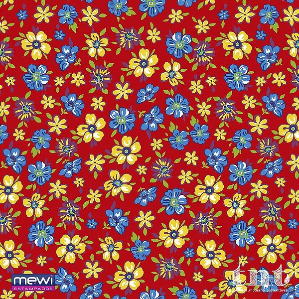 Tnt estampado 1,40m 40g chita vermelho - mewi (rl-10mts)