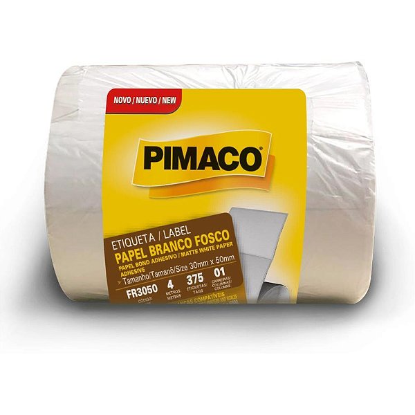 Etiqueta adesiva branca 30x50mm c/75 etiquetas - pimaco (rolo)