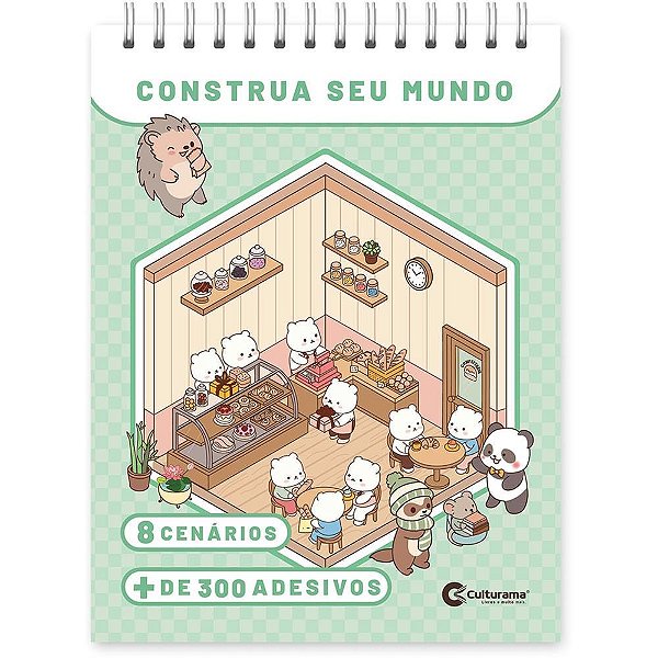 Livro com adesivos cenario construa seu mundo - culturama (unidade)