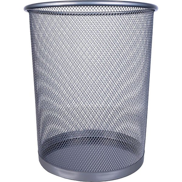 Lixeira para escritorio aramado 12l prata - yins (unidade)