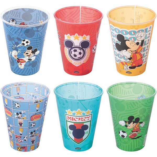 Copo decorado disney futebol 280ml (sortido) - plasutil (unidade)