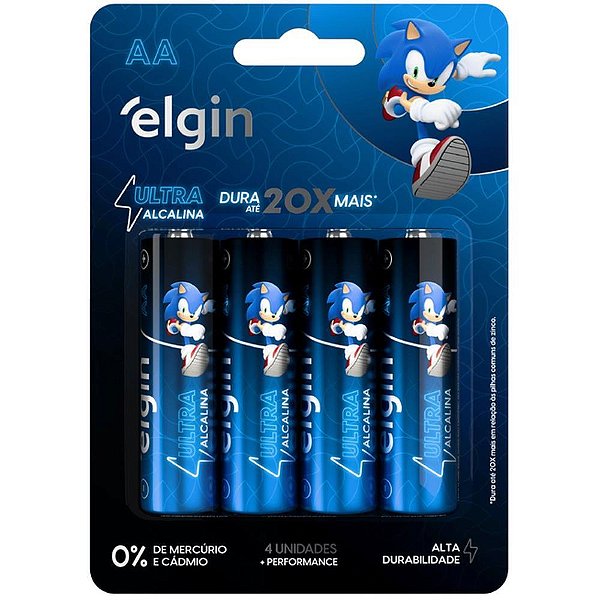 Pilha alcalina pequena aa 10blisterx4un ultra - elgin (caixa)